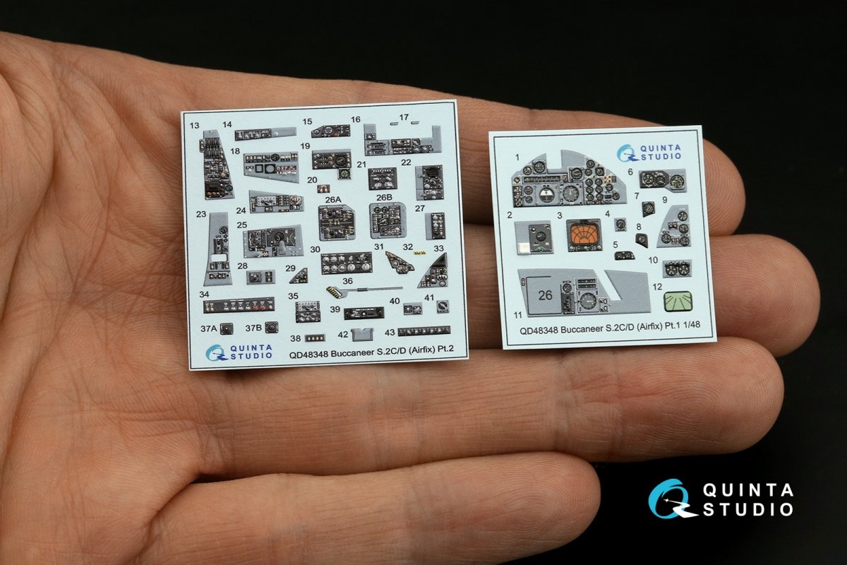 Quinta Studio QD48348 Buccaneer S.2C/D 3D-Printed &amp;amp; coloured Interior on decal paper (Airfix) 1/48 – zdjęcie 4