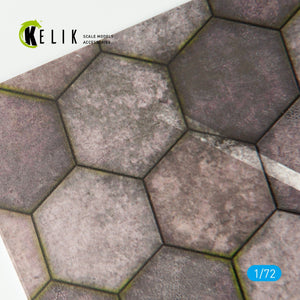 KELIK KS72004 HEXAGONNAL CONCRETE PLATES FOR AIRCRAFT AND HELICOPTERS BASE - ACRYLIC 3 MM (280 X 180 MM) 1/72 – imagen 3