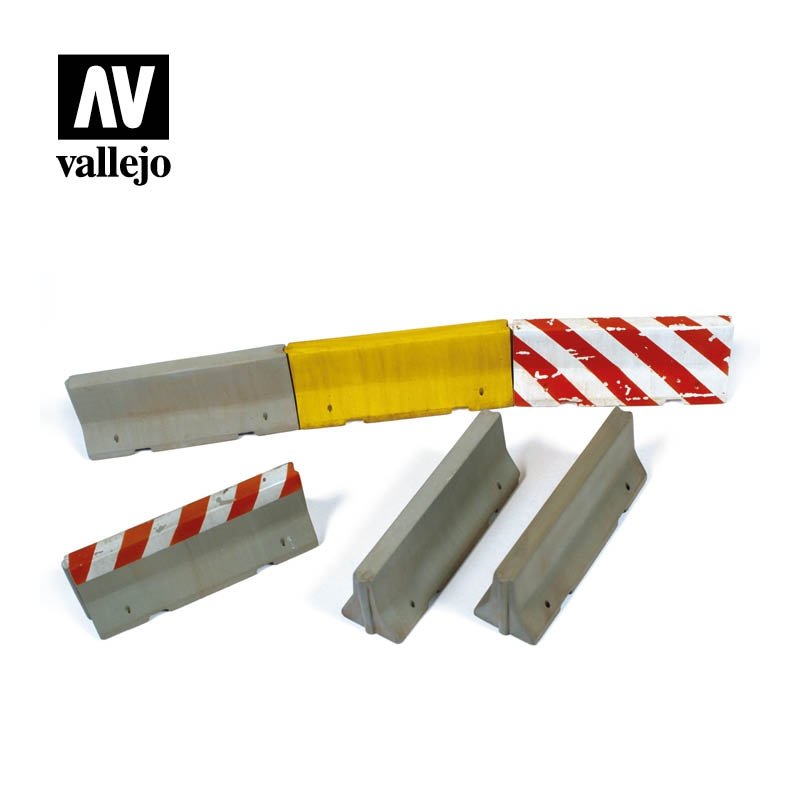 Accessoires pour diorama Vallejo SC214 : barrières en béton, échelle 1/35