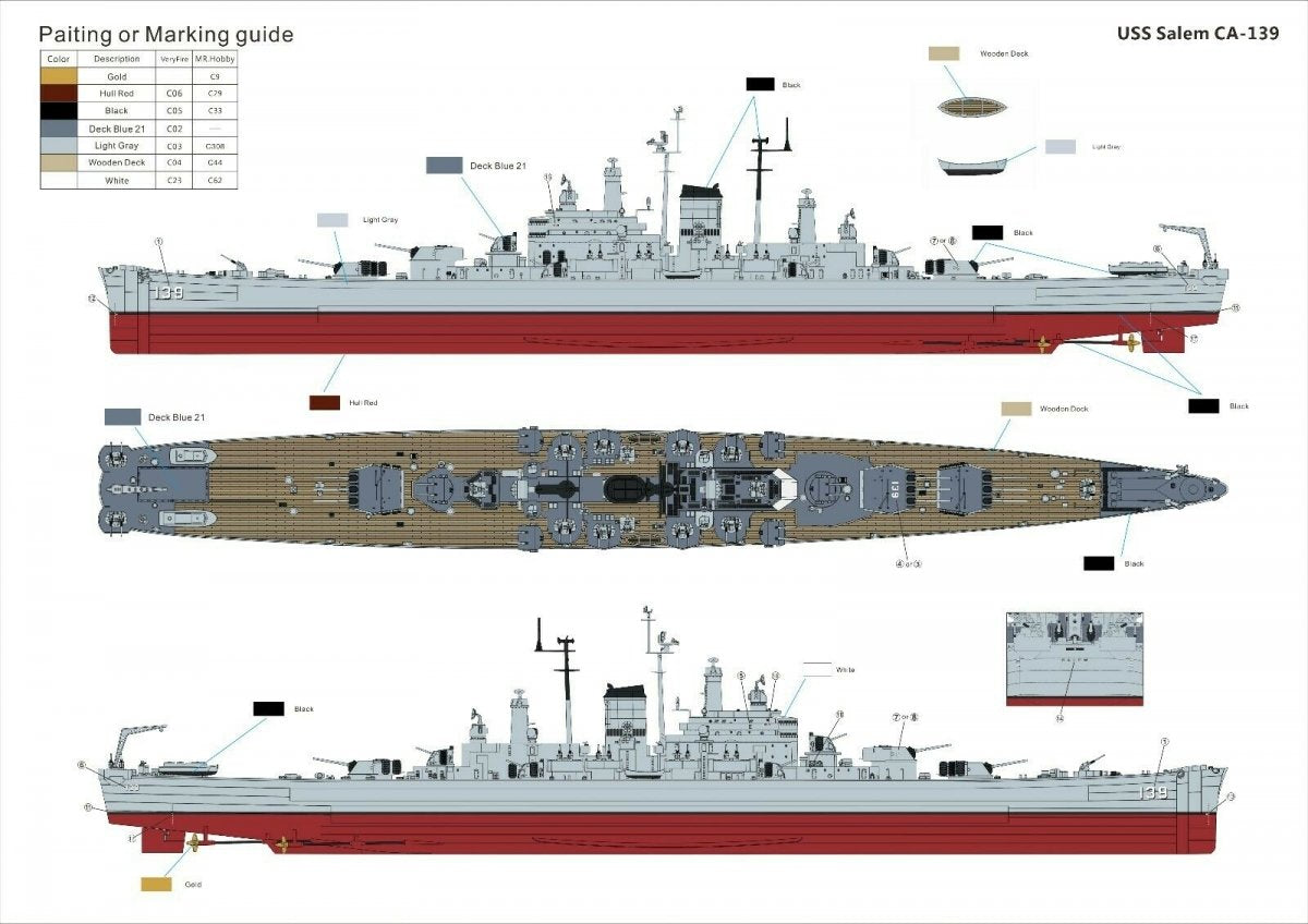 Very Fire VF700908DX USS Salem CA-139 (Version Deluxe) 1/700 – image 2