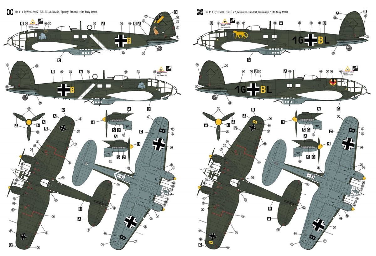 Hobby 2000 72077 Heinkel He 111 P Western Campaign 1940 (HASEGAWA + CARTOGRAF + MASKS + 3D PRINTING) 1/72 – image 2