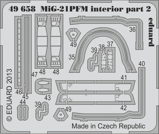 Intérieur du MiG-21PFM Eduard 49658, échelle 1/48.