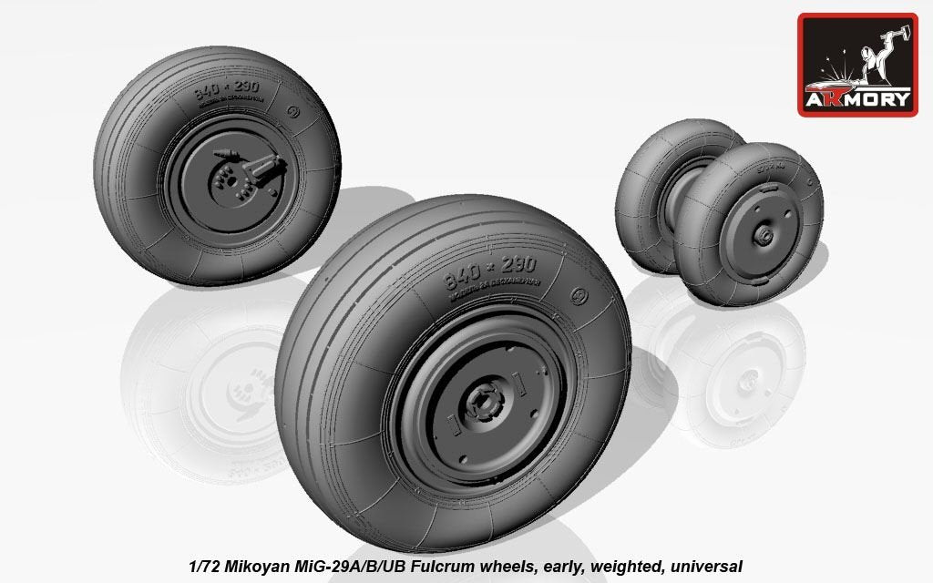 Armory Models AW72037 Roues lestées Fulcrum pour Mikoyan MiG-29A/B/UB, échelle 1/72 (début de la série)  – image 3