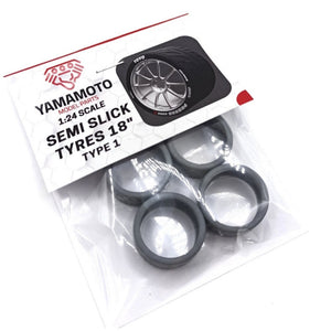 Yamamoto YMPRIM19 Semi Slick Tyres 18&amp;quot; Type 1 1/24