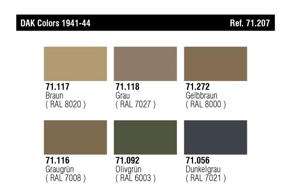 Vallejo 71207 DAK Colors 1941-1944 (6x17ml) – immagine 2