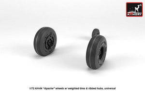 Armory Models AW72336 AH-64 Apache wheels w/ weighted tires, ribbed hubs 1/72 – immagine 3