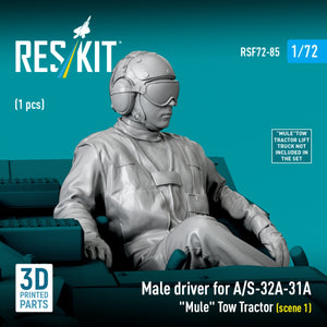 RESKIT RSF72-0085 Male driver for A/S-32A-31A "Mule" Tow Tractor (scene 1) (1 pcs) (3D Printed) 1/72