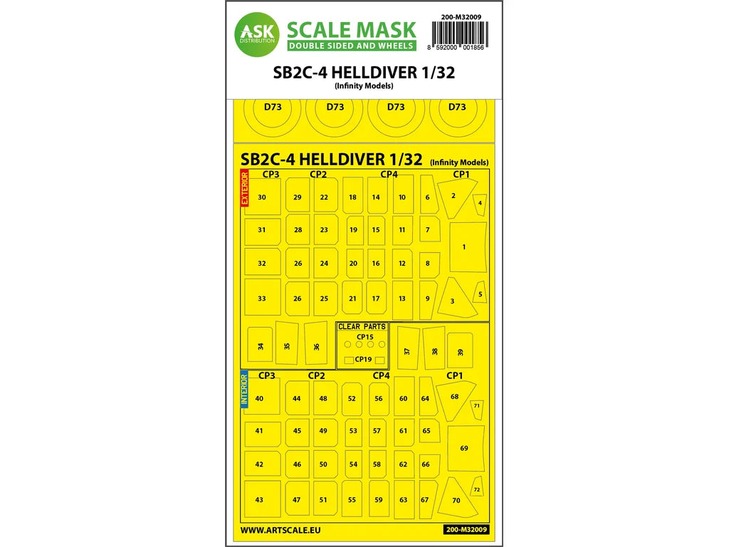 Art Scale Kit M32009 SB2C-4 Helldiver Double-Sided Express Mask for Infinity Kit 1/32