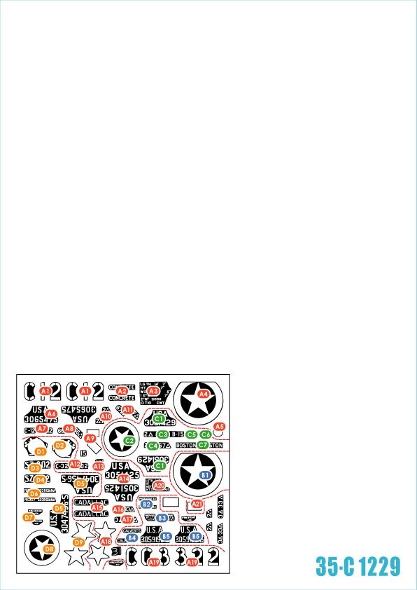 Décalcomanies Star Decals 35-C1229 US M5A1 Stuart 1/35 – image 2