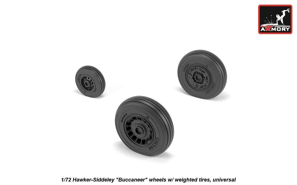 Armory Models AW72411 Hawker-Siddeley Buccaneer wheels w/ weighted tires 1/72 – immagine 4