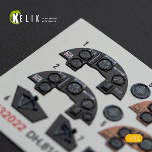 KELIK K32022 DH.81A Tiger Moth - Interior 3D Decal with 3D printed parts for ICM kit 1/32 – immagine 5
