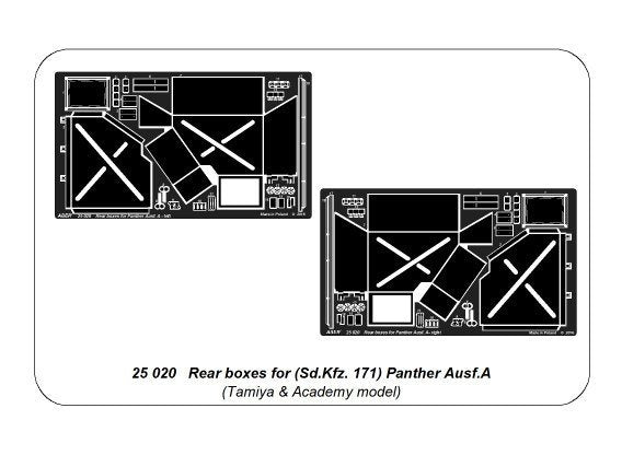 Aber 25020 Rear boxes for (Sd.Kfz. 171) Panther Ausf.A 1/25 – immagine 12
