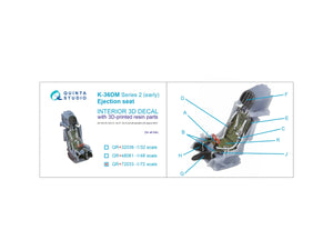 Quinta Studio QR+72033 K-36DM Series2 (early) ejection seat (for MiG-29, MiG-31, Su-27, Su-33 aircraft until 2007) (All kits) 1/72 – Bild 6