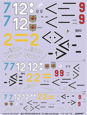 Kagero 15035 Fw 190s over Europe Part I (kalkomania/decals) EN/PL – immagine 6