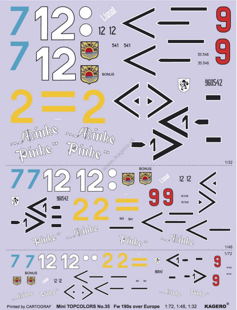 Kagero 15035 Fw 190s over Europe Part I (kalkomania/decals) EN/PL – immagine 6