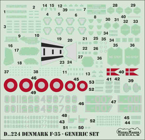 ModelMaker Decals D48224 Denmark F-35A - generic set 1/48 – Bild 2