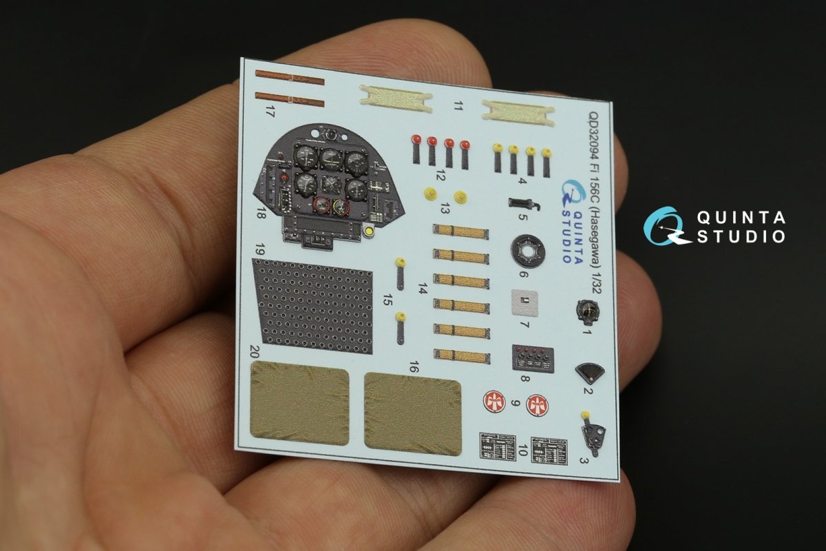Quinta Studio QD32094 Fi 156C 3D-Printed &amp;amp; coloured Interior on decal paper (Hasegawa) 1/32 – immagine 4
