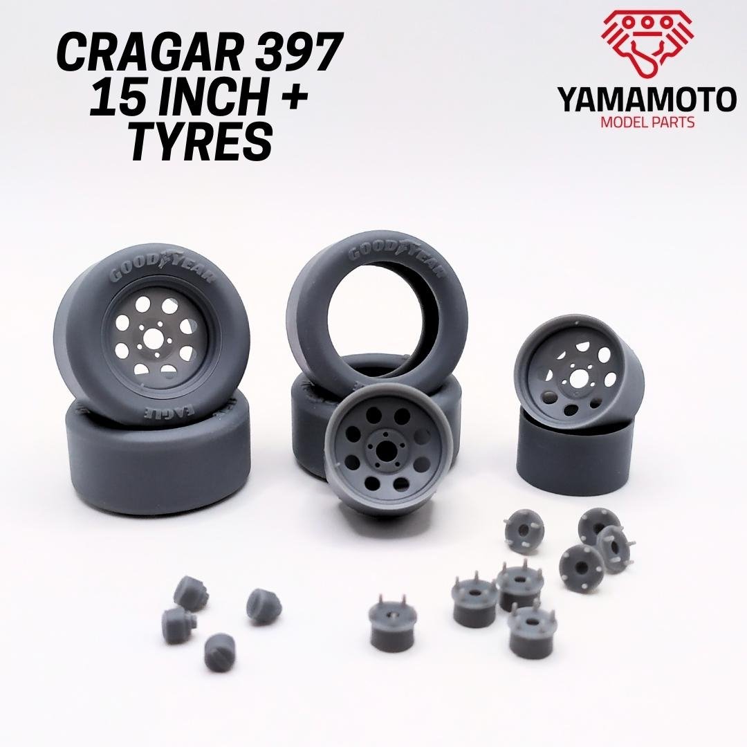 Yamamoto YMPRIM15 Cragar 397 15&amp;quot; + Tyres Prokit! 1/24 – Bild 4