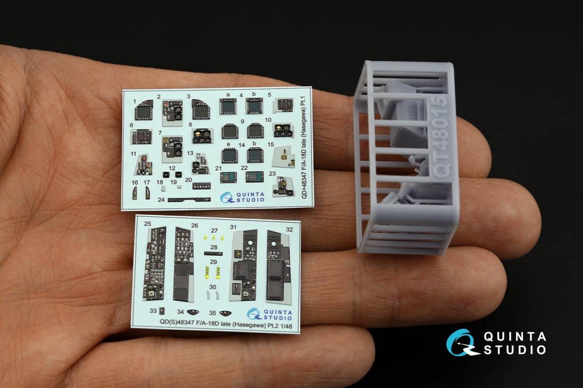 Quinta Studio QDS+48347 FA-18D late 3D-Printed coloured Interior on decal paper (Hasegawa) (with 3D-printed resin parts) (Small version) 1/48 – immagine 3