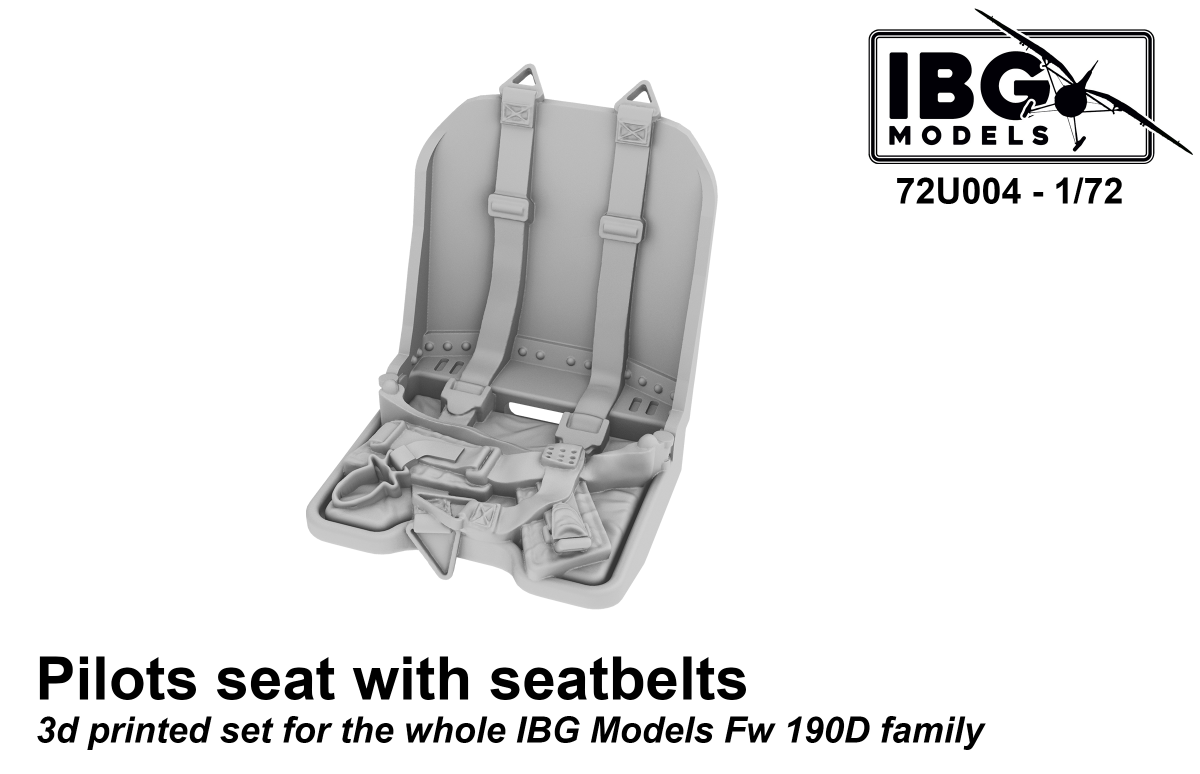 Siège pilote IBG 72U004 avec ceintures de sécurité pour la famille Fw 190D - Kit imprimé en 3D à l&amp;#39;échelle 1/72