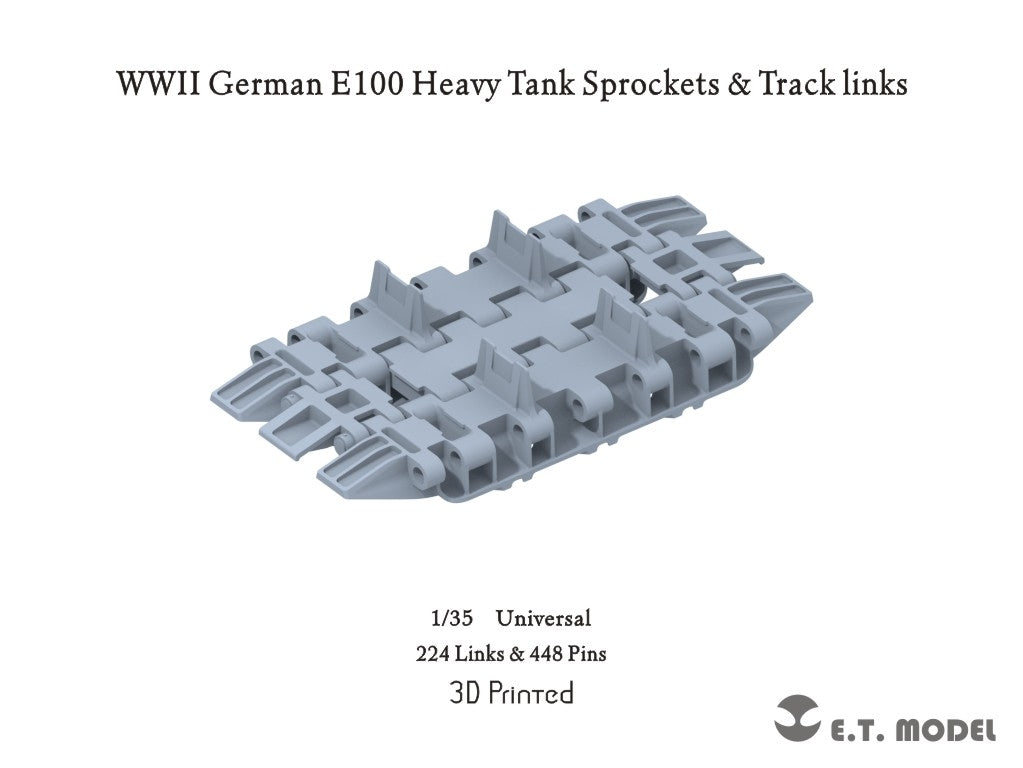 E.T. Model P35-425 WWII German E100 Heavy Tank Sprockets &amp; Track links(3D Printed) (Universal)