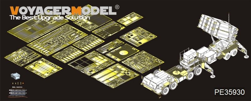 Maquette Voyager PE35930 M983 américain moderne avec système SAM Patriot MIM-104F PAC-3 Basic pour TRUMPETER 01037 1/35