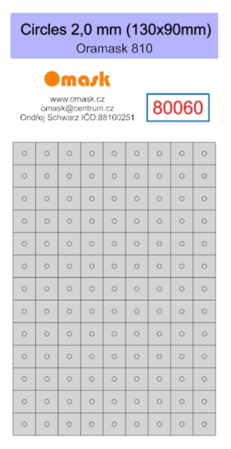Omask 80060 Circles 2,0 mm (130x90mm) Oramask foil