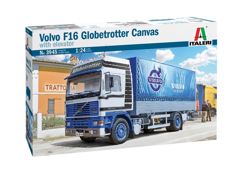 Italeri 3945 VOLVO F16 Globetrotter Canvas Truck with elevator 1/24