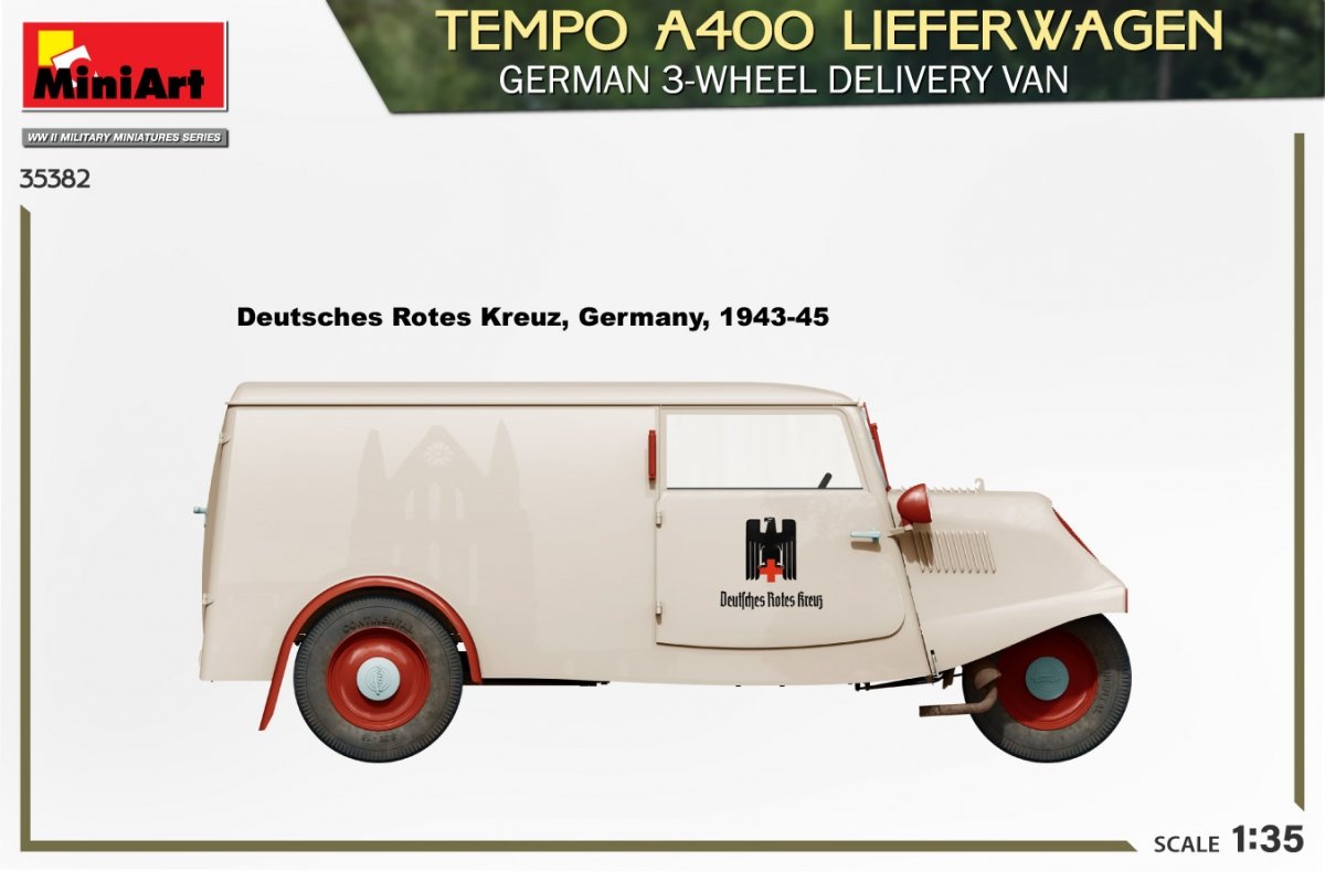 MiniArt 35382 TEMPO A400 LIEFERWAGEN. GERMAN 3-WHEEL DELIVERY VAN 1/35 – Bild 6