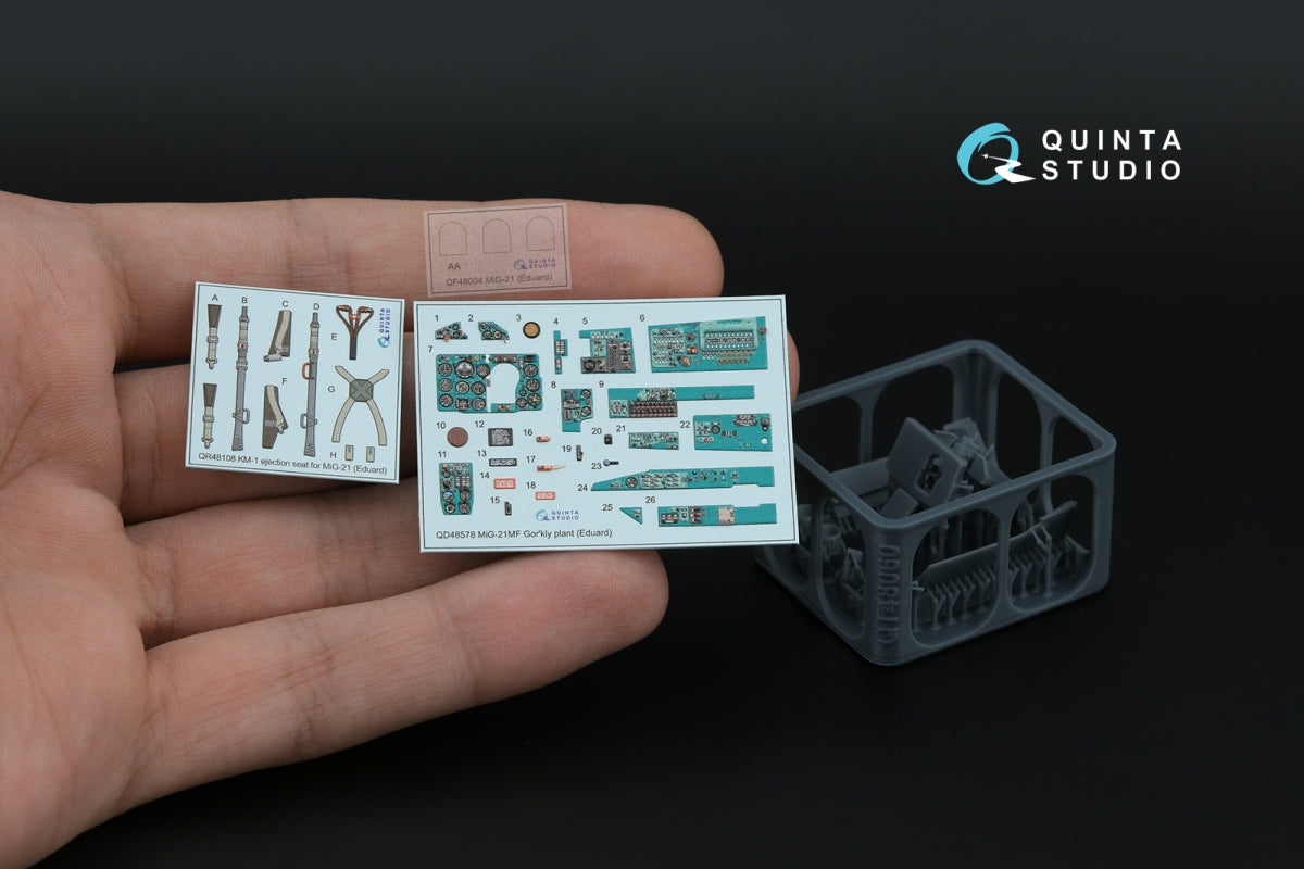Quinta Studio QD+48578 MiG-21MF Fishbed-J (Gorkiy plant) 3D-Printed &amp;amp; coloured Interior on decal paper (Eduard) (with 3D-printed resin parts) 1/48 – imagen 13