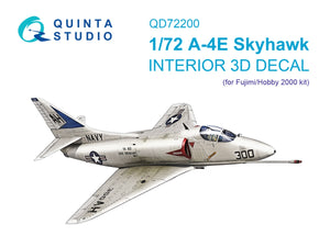 Quinta Studio QD72200 A-4E 3D-Printed &amp;amp; coloured Interior on decal paper (Fujimi/Hobby 2000) 1/72