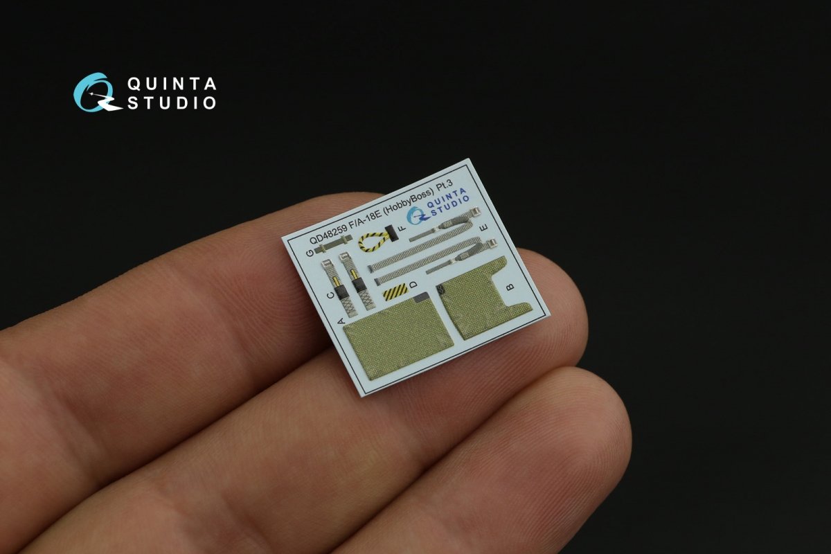 Quinta Studio QD48259 F/A-18E 3D-Printed &amp;amp; coloured Interior on decal paper (HobbyBoss) 1/48 – immagine 6