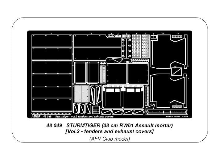 Aber 48049 STURMTIGER (38 cm RW61 Assault mortar) Vol.2 AFV 1/48 – zdjęcie 10