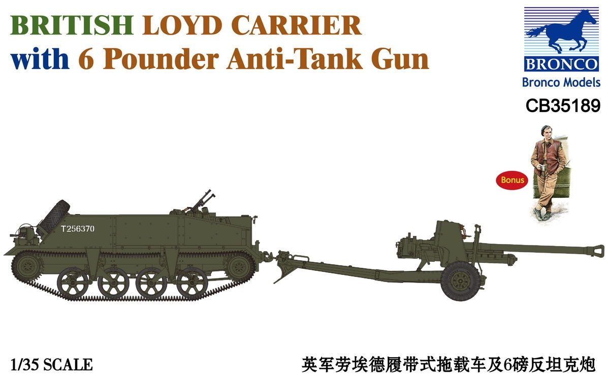 Bronco CB35189 British Loyd Carrier with 6 Pounder Anti-Tank Gun 1/35