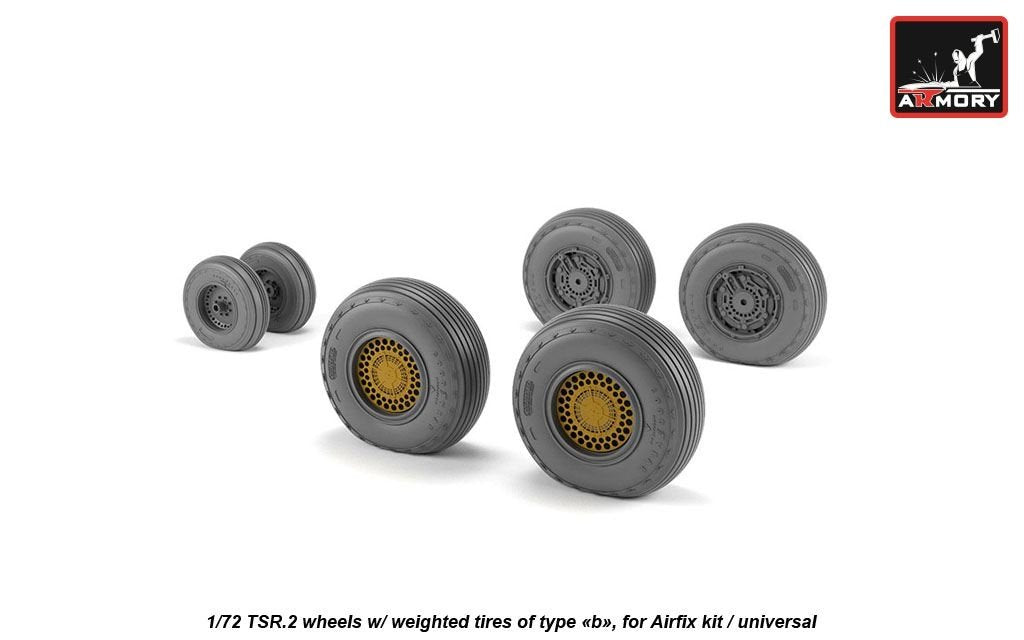 Armory Models AW72415 BAC TSR.2 wheels w/ weighted tires, type “b” (GY) 1/72 – immagine 4