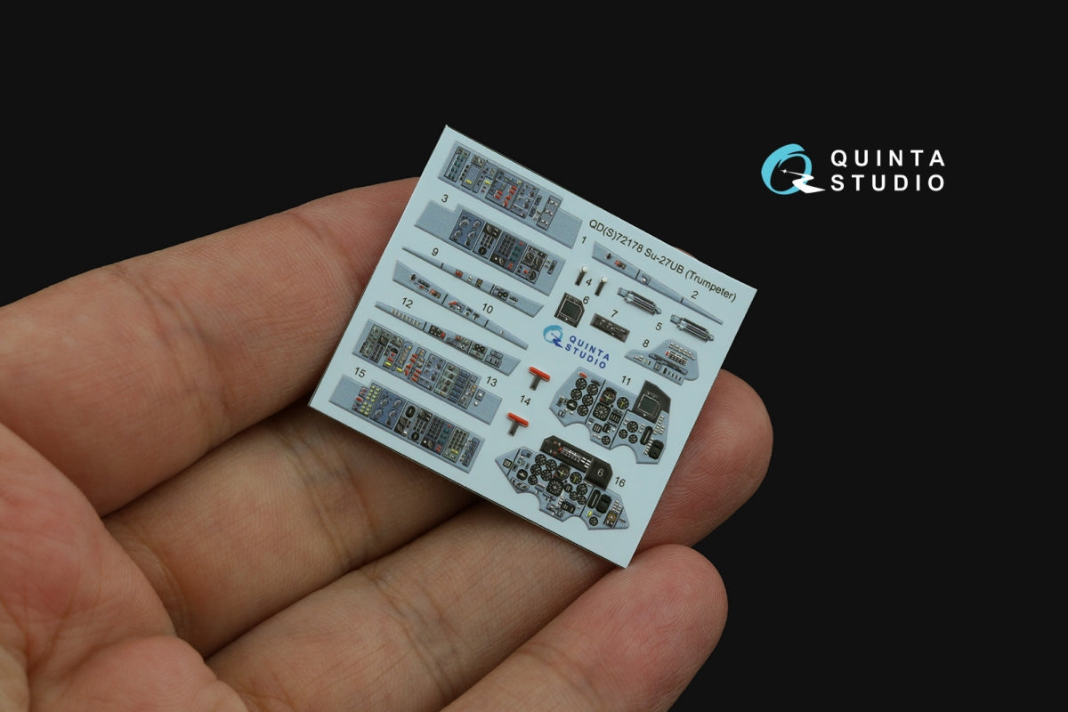 Quinta Studio QD+72178 Su-27UB 3D-Printed &amp;amp; coloured Interior on decal paper (Trumpeter) (with 3D-printed resin part) 1/72 – zdjęcie 5