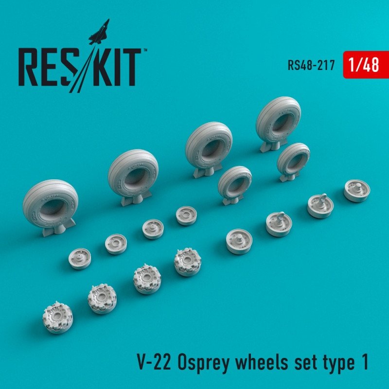 RESKIT RS48-0217 Jeu de roues V-22 Osprey Type 1 1/48