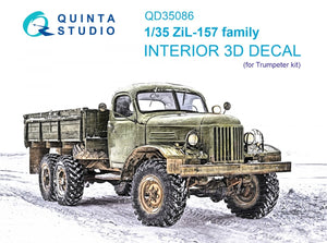 Quinta Studio QD35086 ZiL-157 family 3D-Printed &amp;amp; coloured Interior on decal paper (Trumpeter) 1/35