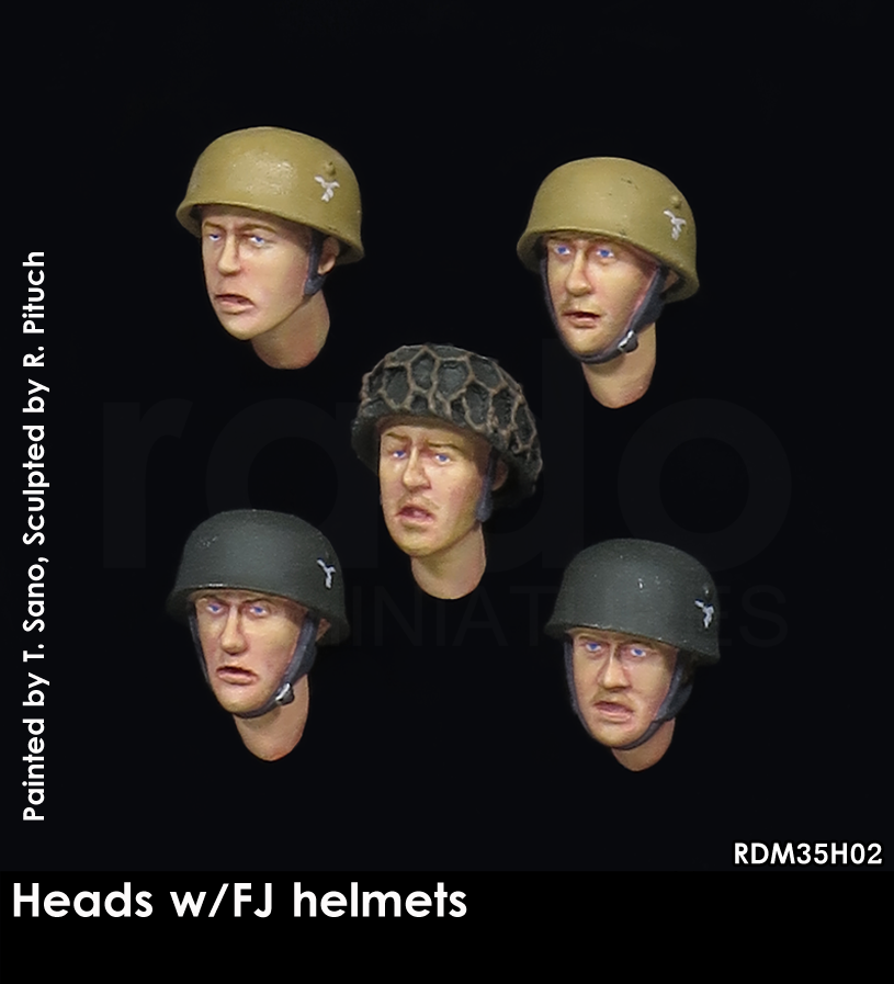 RADO Miniatures RDM35H02 Têtes avec casques FJ 1/35 