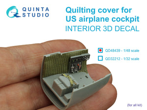 Quinta Studio QD48439 Housse matelassée pour cockpit d&amp;#39;avion américain. Intérieur coloré imprimé en 3D sur papier décalcomanie (Tous les kits) 1/48 – image 6