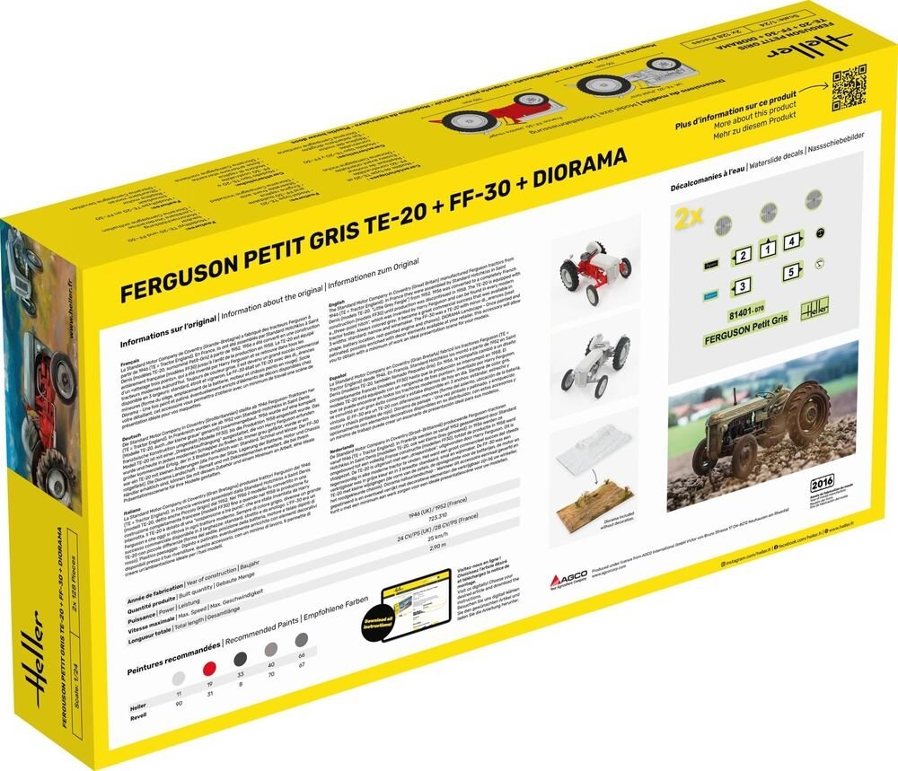 Heller 50326 Ferguson Petit Gris TE-20 + FF-30 + Diorama 1/24 – zdjęcie 3