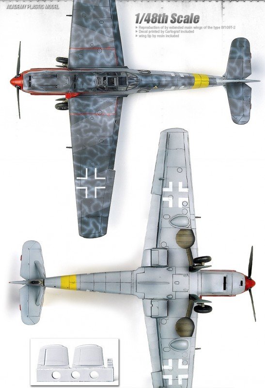 Academy 12225 MESSERSCHMITT Bf109T-2 1/48 – Bild 4