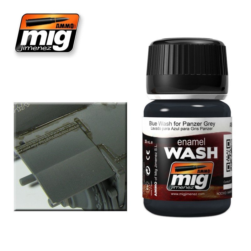 Pâte à peinture Mig Jimenez 1006 BLUE WASH pour Panzer Gray 35 ml