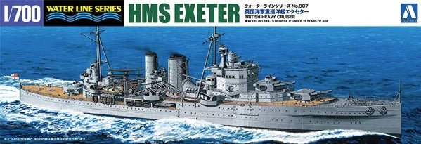 Aoshima 05273 Water Line Series No. 807 British Heavy Cruiser HMS Exeter 1/700