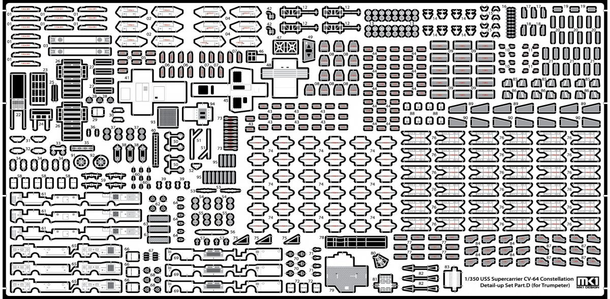 MK1 Design MS-35048 CV-64 Constellation Detail-up Part DX for Trumpeter 1/350 – immagine 16