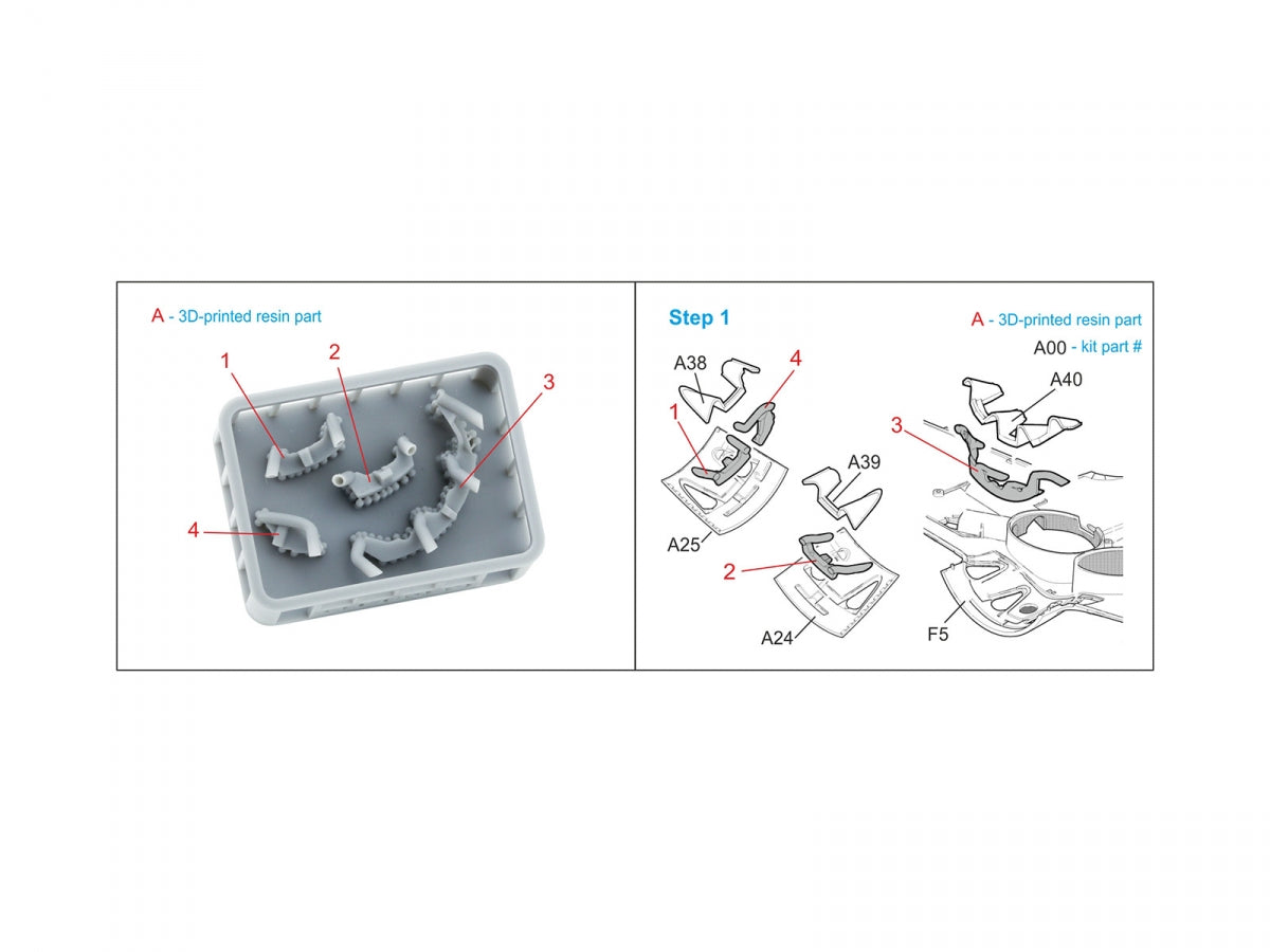 Quinta Studio QT48039 I-16 type 5, Exhaust pipes (Zvezda) 1/48 – Bild 2