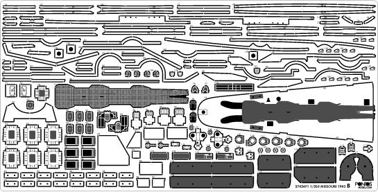 Pontos 37034FN USS BB-63 Missouri 1945 &amp;quot;Advanced&amp;quot; Detail Up Set for Hobbyboss Kit (Teak Tone wooden deck) 1/350 – immagine 30