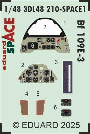 Eduard 3DL48210 Bf 109E-3 SPACE Hobby Boss 1/48 – immagine 3