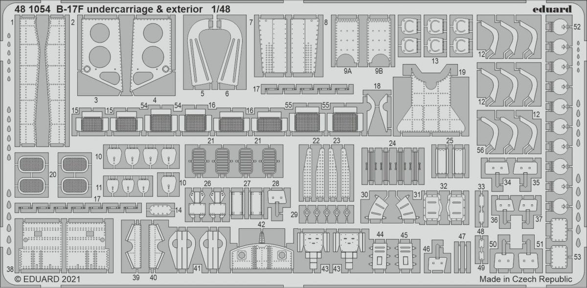 Eduard 481054 B-17F train d'atterrissage et extérieur HKM 1/48