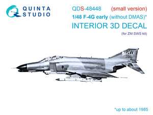 Quinta Studio QDS-48448 F-4G early 3D-Printed &amp;amp; coloured Interior on decal paper (Zoukei Mura SWS) (Small version) 1/48